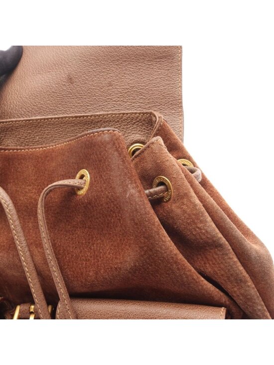 Gucci Backpack Bamboo 003 Brown Suede Leather Sac main image 8